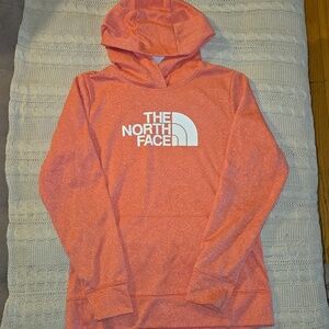 The North Face  Heathered Coral Lightweight Fleece Hooded Pullover
